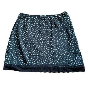 American Eagle AE High Waisted Floral Satin Style Slip Skirt Lace Detail NWT L